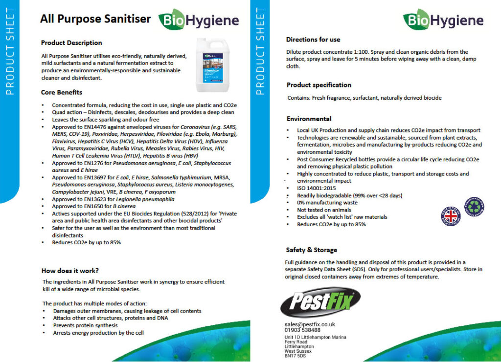 BioHygiene All Purpose 4D Natural Virucidal Disinfectant Helps Fight