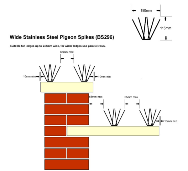 wide stainless steel spikes technical specification